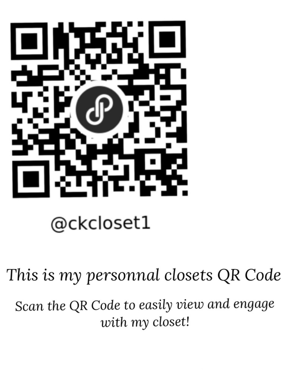 Bookmark My Closet QR Code!